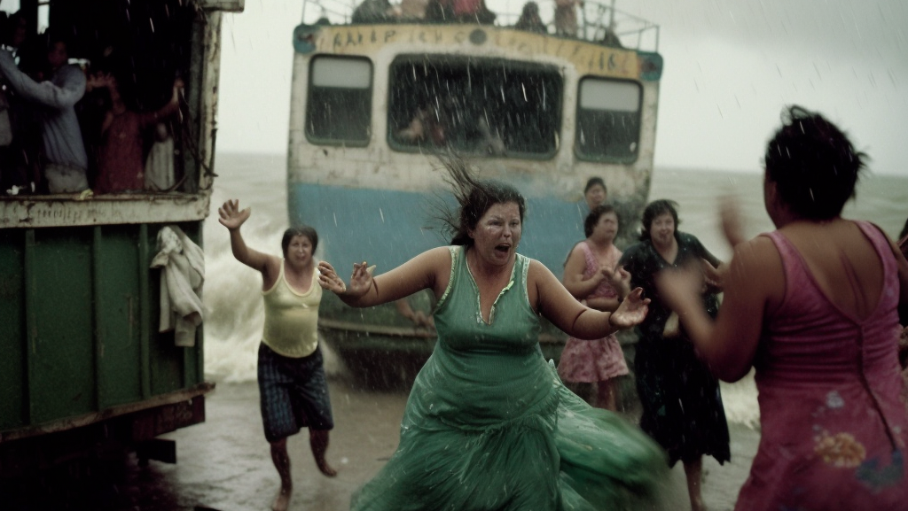 People arriving shore from boat