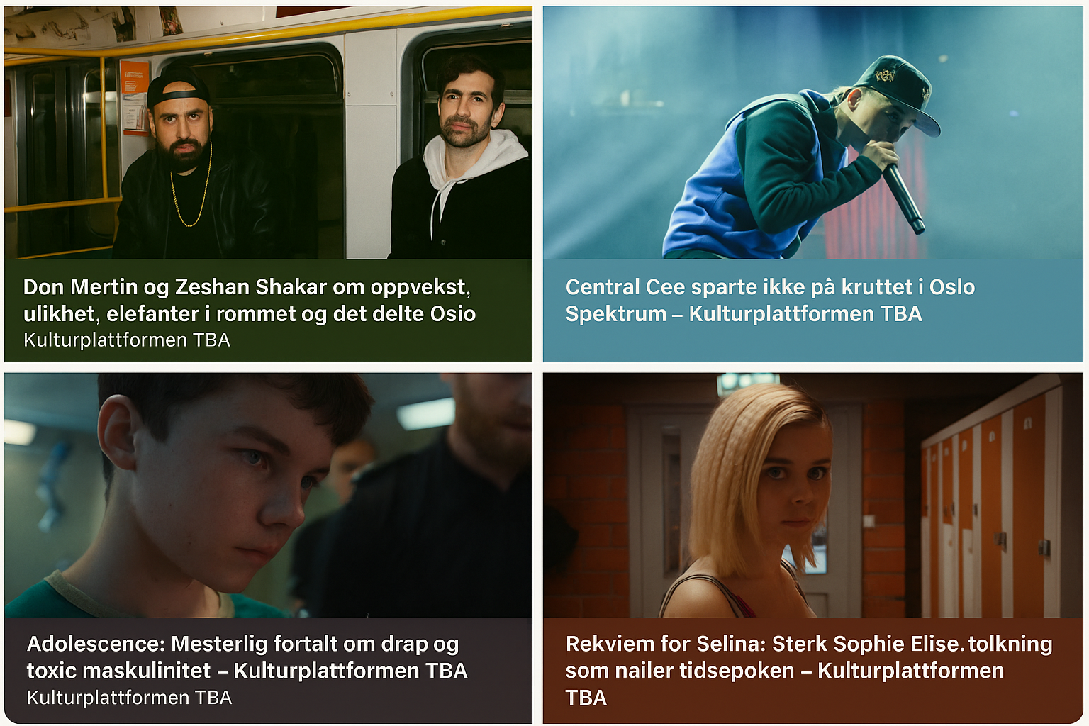 Eksempler på anmeldelser og saker på TBA. 