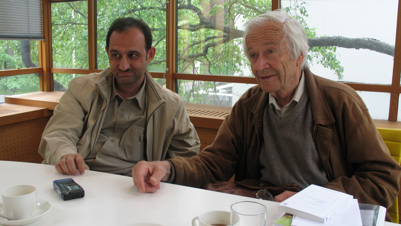 Nils Christie (t.h.) på Fritt Ord sammen Natiq Cavadli