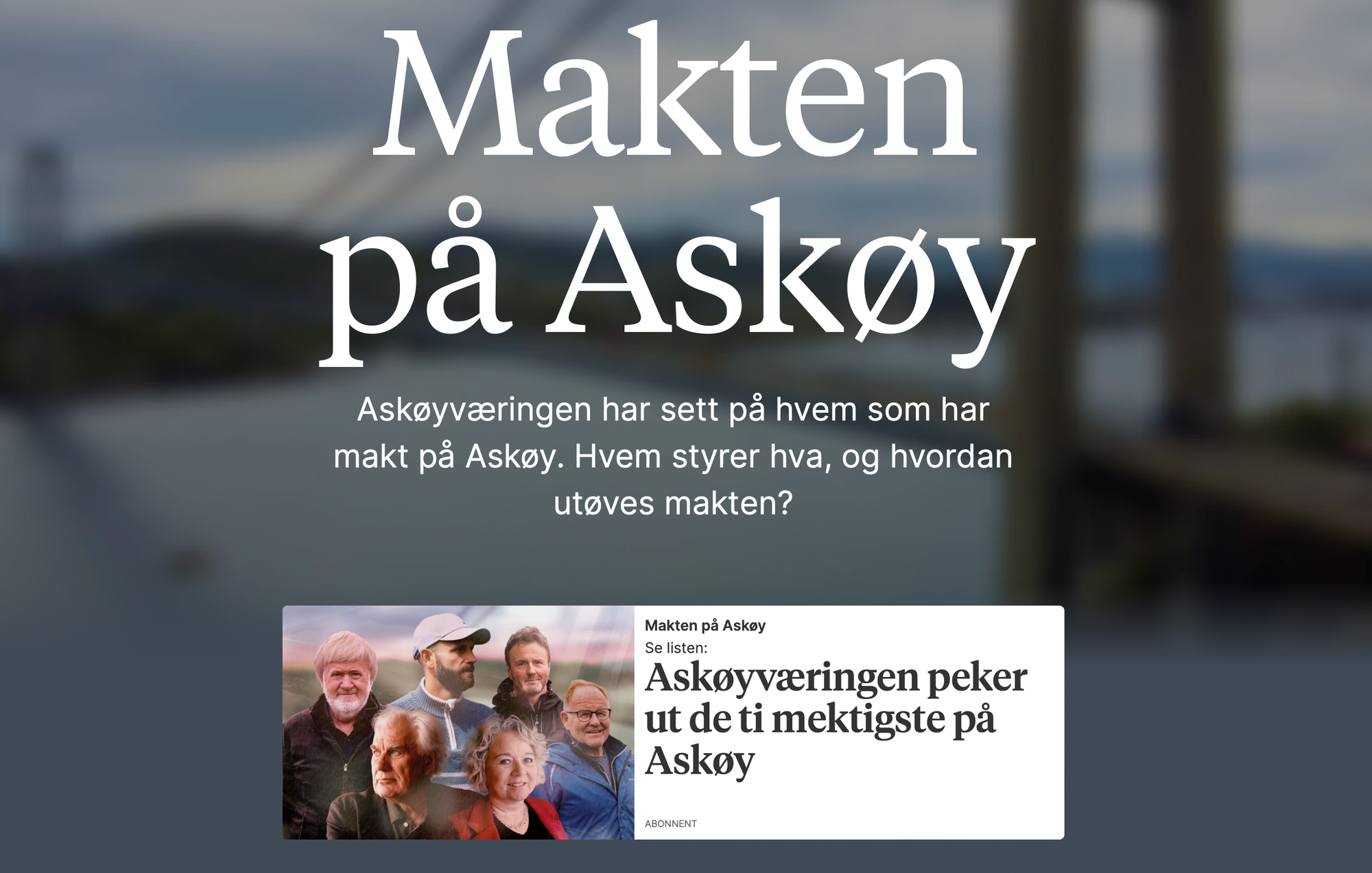 Makten på Askøy. Skjermdump.